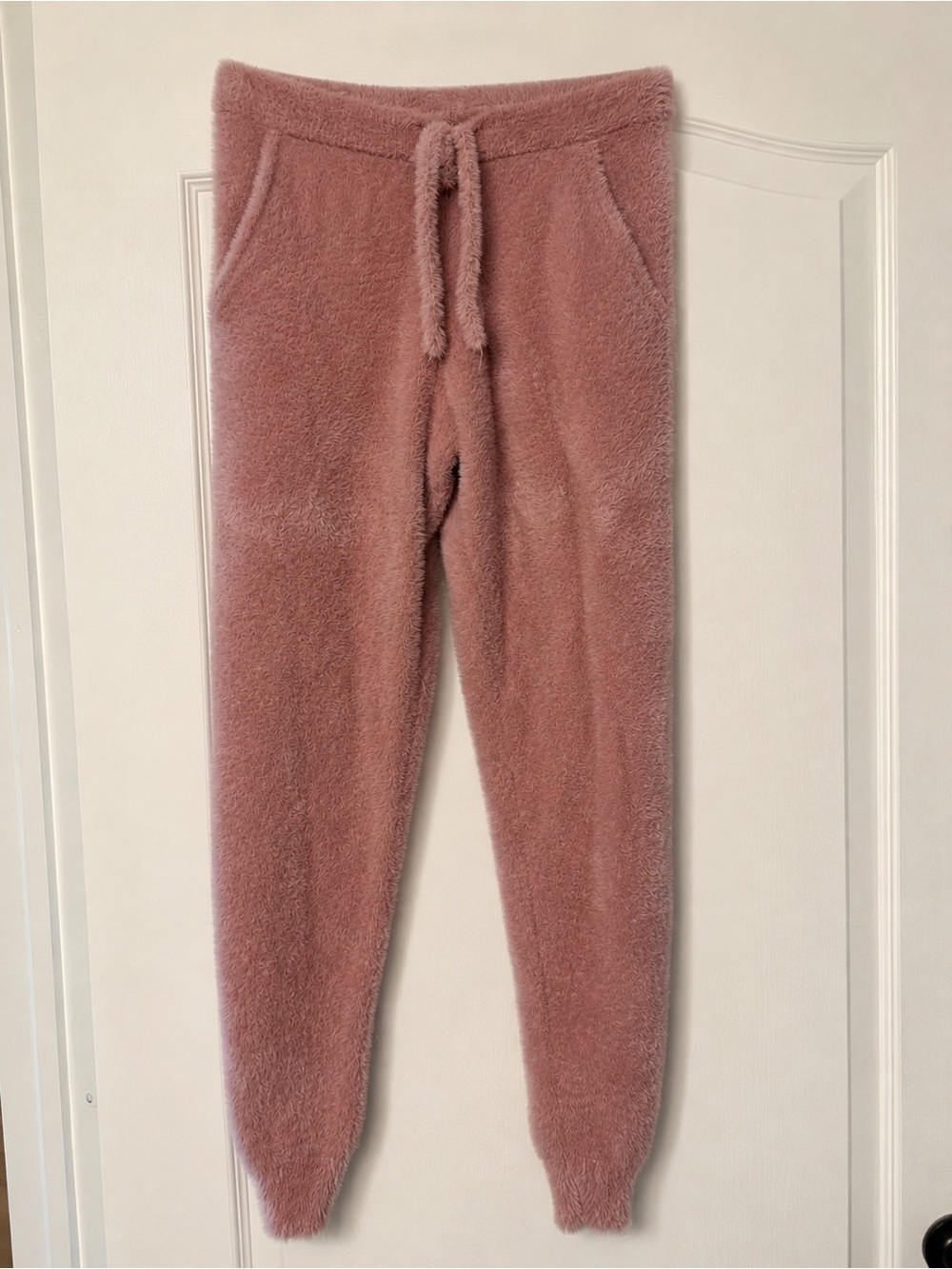 Ultra Soft Mauve Plush Lounge Jogger Pajama Pants Cozy TikTok Style Size M